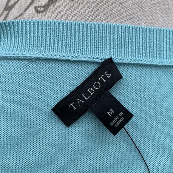 Talbots Short Sleeve Cardigan Sweater - Seafoam - Picture 11 of 11